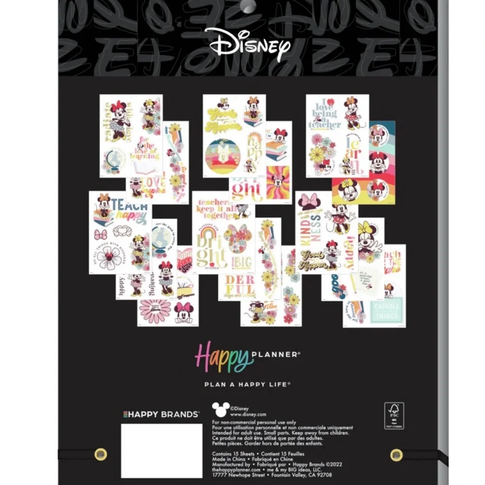 NWT- The Happy Planner LARGE VALUE PACK STICKERS-Disney Sunny Minnie Teacher